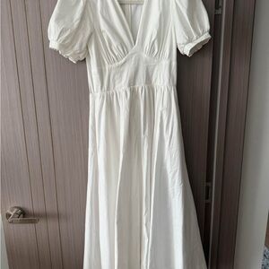Reformation Noor Puff-Sleeve Midi Dress